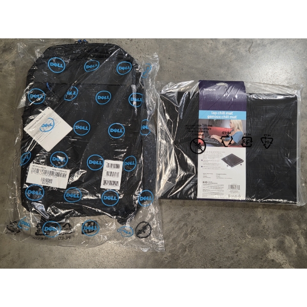 New Black Dell Nylon Backpack And New Lap Desk