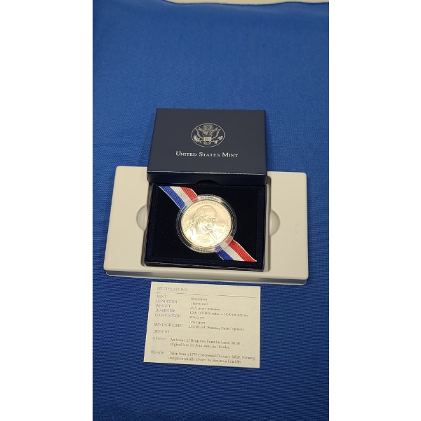 2006 Benjamin Franklin Commemorative Coin Program 90% Silver Coin From The U.S Mint