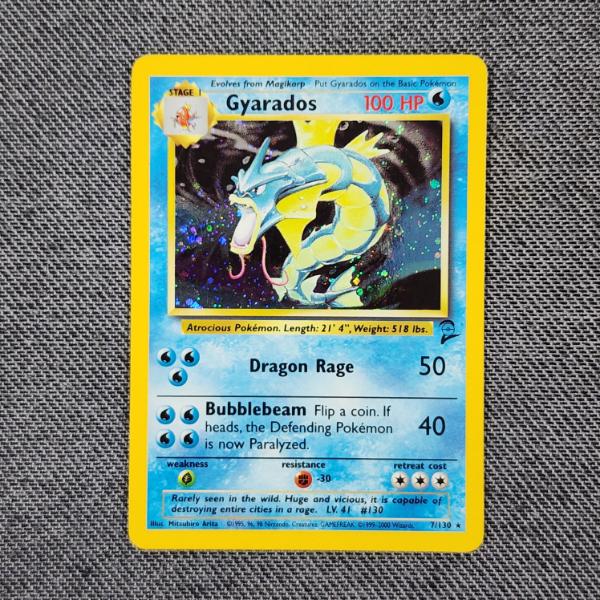 Gyarados 7/130 Holo Rare Vintage Base Set 2 Pokemon Trading Card 