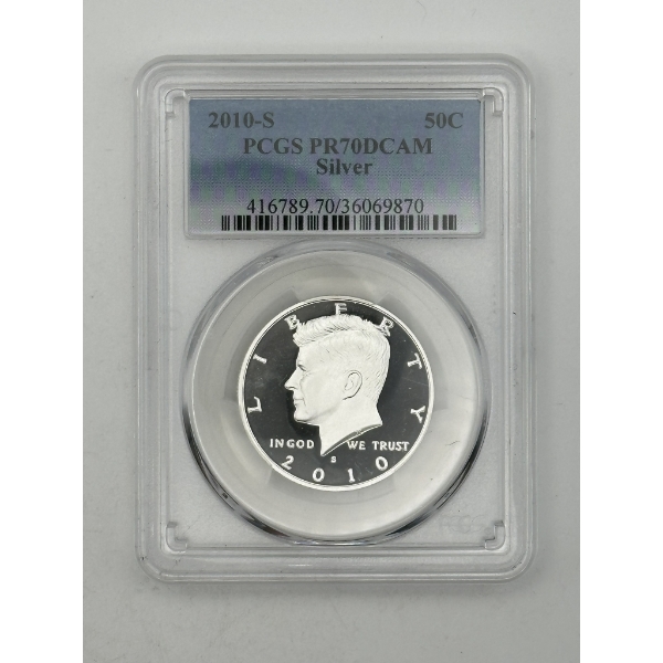 PCGS PR70DCAM 2010-S 90% Silver Kennedy Half Dollar