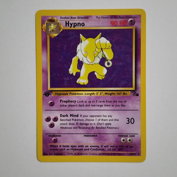 Hypno 22/62 Non Holo Rare 1ST EDITION Fossil Set Pokemon Trading Card ~ Near Mint or Mint Condition!