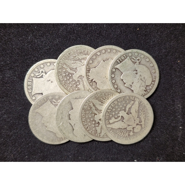 $2.00 Face Value in 90% Silver Barber Quarter Dollars - Assorted Conditions!