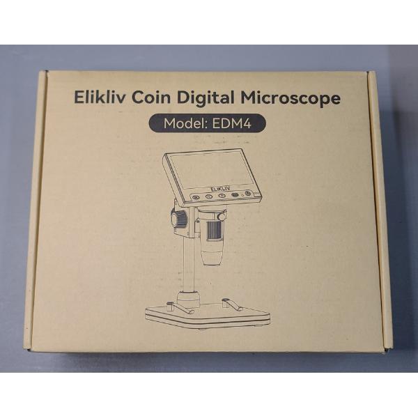 Elikliv Model EDM4 4.3" Manual LED Coin Digital 1000 Magnification Microscope 