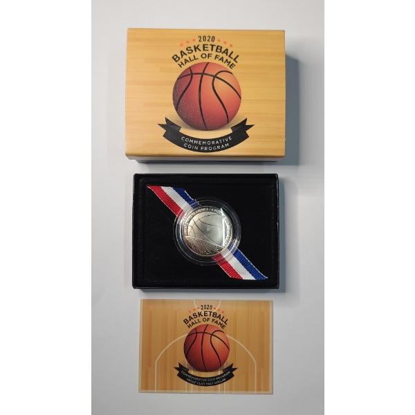 U.S Mint 2020-S Basketball Hall Of Fame Commemorative Domed Proof Clad Half Dollar In Original Box