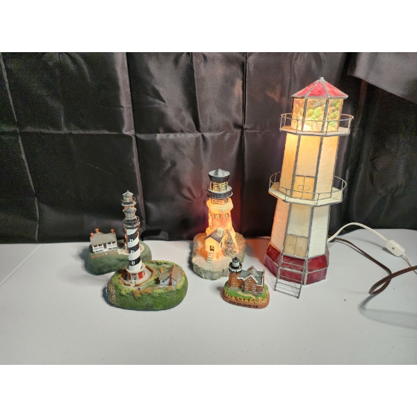 Lot of Lighthouse Collectibles - 2 Light-Up (plug in) Working! 