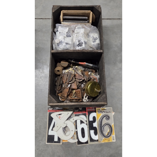 Sturdy 23''x12''x7'' Vintage Wood Crate With Hardware & House Numbers