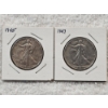 Image 1 : 2 Walking Liberty 90% Silver Half-Dollar Coins - AFV $1