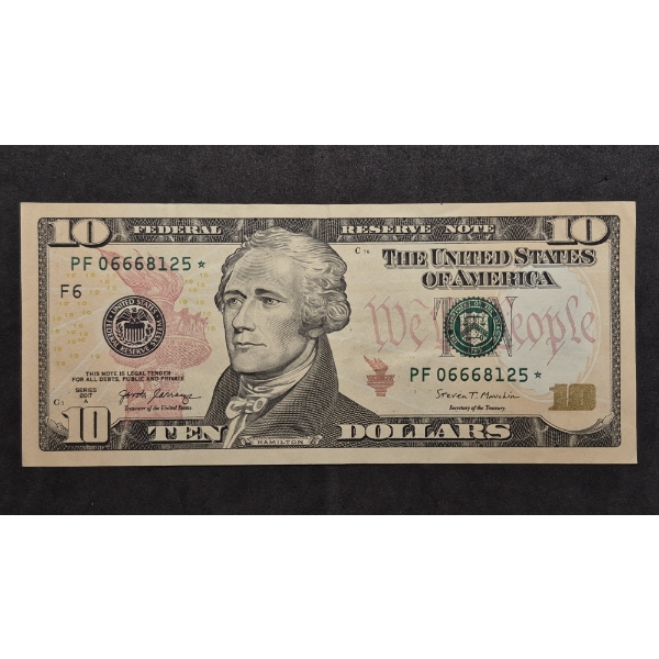 U.S. CURRENCY - RARE  STAR NOTE - Series 2017A $10 In AU/XF Condition - See Pics