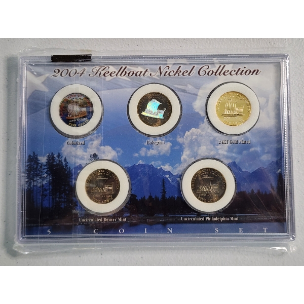 2004 Keelboat Nickel Collection - 5 Coin Set in Display Slab