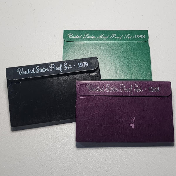Three United States Mint Proof Sets: 1979, 1981, 1998