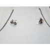 Image 3 : Ashcroft & Oak Sterling Silver Necklace and Earring Set with Emerald Colored Stones