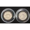 Image 2 : 1951 & 1953 90% Silver Franklin Half Dollars - Face Value: $1.00