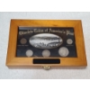 Image 1 : Obsolete Coins of America's Past Collection in Nice Wooden Display Box With Window - Silver FV $0.85