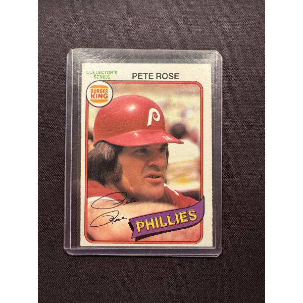 1980 Topps Pete Rose Phillies Burger King Baseball Card - Mint Condition - Harder To Find