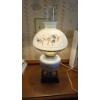 Image 1 : Pickup In Canton - 17" Tall Table Lamp With Floral Shade & Chimney