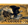 Image 2 : 2 Pcs Historic 1878 Pure 24k .999 Replica Gold Foil $10,000 EAGLE & FLAG United States Large Note
