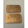 Image 1 : 2 - George Washington .999 Fine Copper One Troy Ounce Bars - Mint Condition