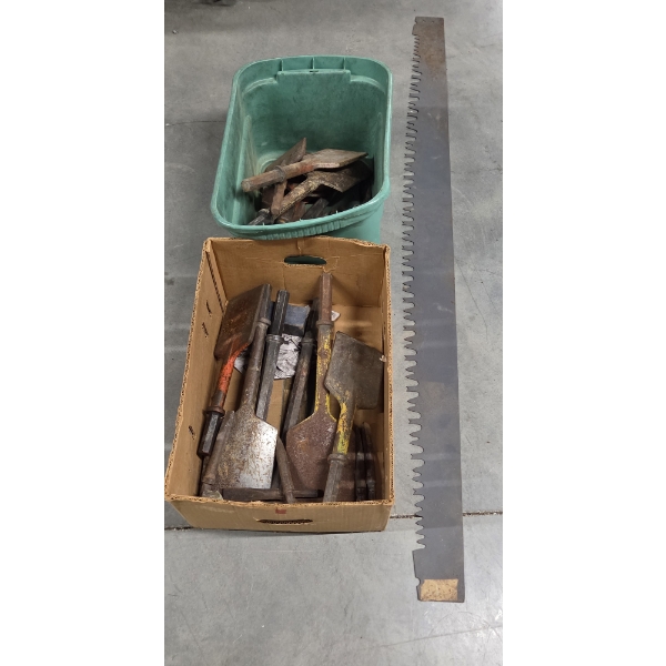 Huge Collection Of Jackhammer Bits And 5' Saw Blade