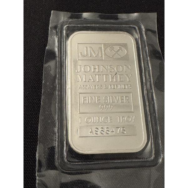 Johnson Matthey .999 Fine Silver One Troy Ounce Bar - Mint Condition & Sealed