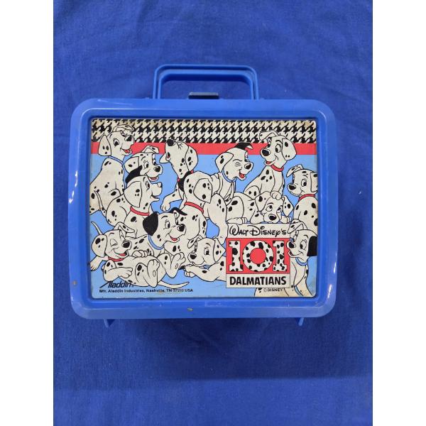 Great Condition Vintage Aladdin Brand 101 Dalmatians Plastic Lunch Box With Matching Thermos