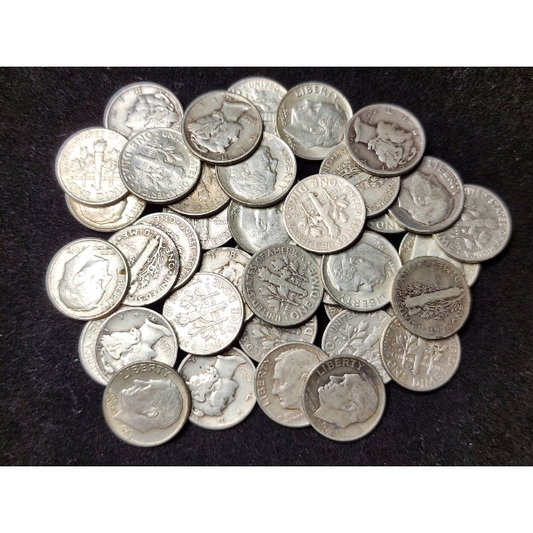 $4 Face Value Assorted 90% Silver Dimes