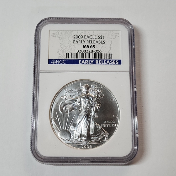 2009 American Silver Eagle $1 Early Releases 1 oz .999 Fine Silver Graded by NGC MS 69