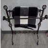 Image 1 : Pick Up Off Site- 115 Ely St. Alliance Oh.  Pretty Metal Blanket Holder With Throw Blanket 29''x37''