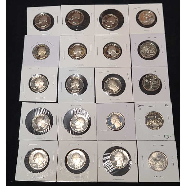 Assorted Clad Proof Washington Quarters - Face Value: $5.00