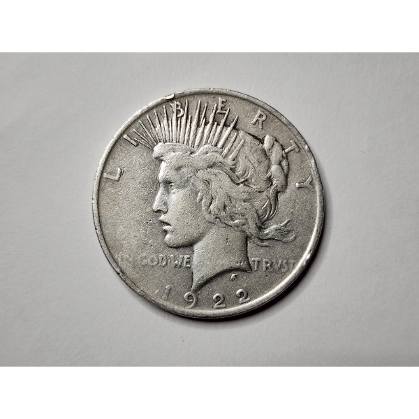 UNITED STATES 1922 SILVER PEACE DOLLAR ~ ONLY SECOND YEAR MINTED! Minted at the Philadelphia Mint