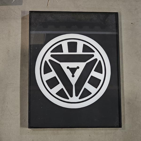 Marvel Iron Man Arc Reactor Minimalist Framed Glass Art (13x10")