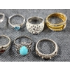 Image 3 : Lot of Seven Assorted Sterling Silver Rings Including Turquois Stone 