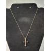 Image 1 : Stunning 10K Gold Cross Necklace with Diamonds - 18in - TW: 2.4g