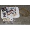 Image 1 : New Key Chain Group, & Vintage Pins And Cufflink Collection In Wire Basket