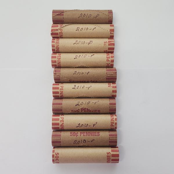 TEN Rolls of U.S. Lincoln Cents: Face Value: $5.00