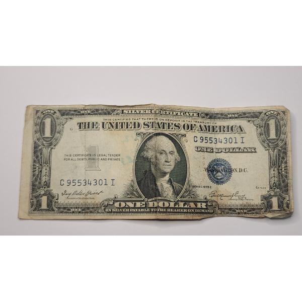 United States Series 1935 E $1 Silver Certificate With Priest And Humphrey Signatures