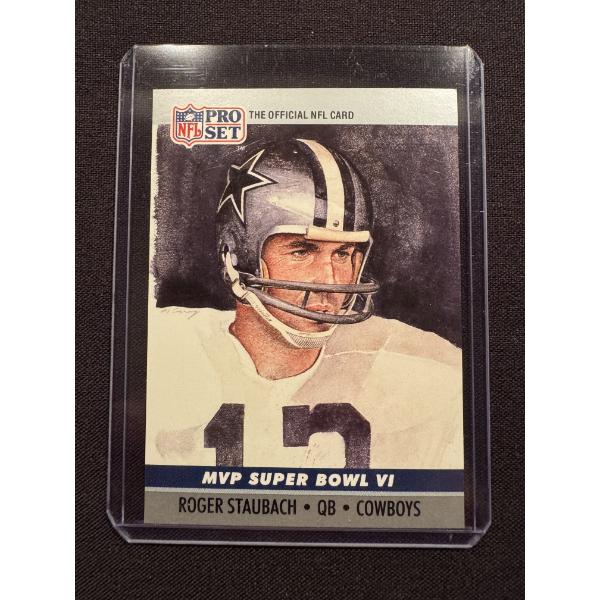 1990 Roger Staubach Dallas Cowboys Pro Set Football Card - High Grade Card