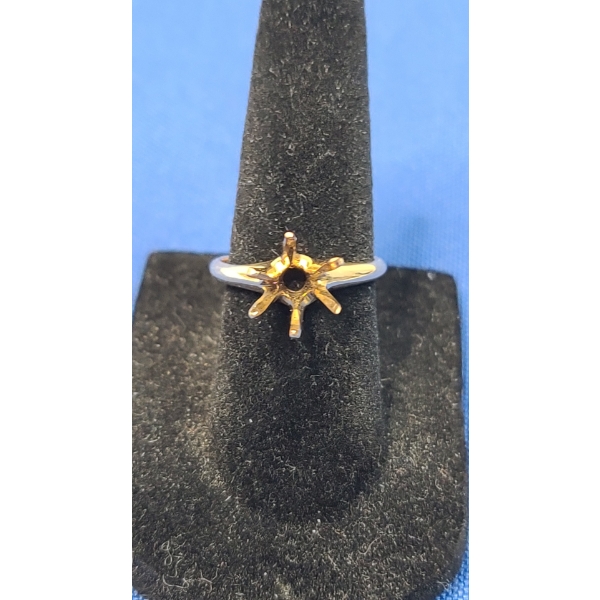 14K Gold Open Prong Knife Setting Ring - Size 5.5 - Weight: 2.8g