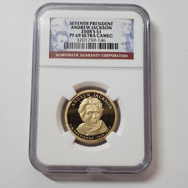 NGC PF Ultra Cameo 2008-S Seventh President Andrew Jackson Presidential Dollar 