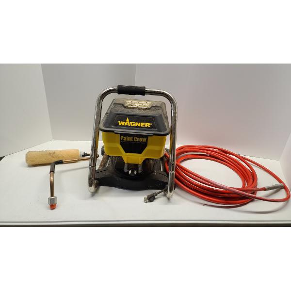 Wagner Paint Crew Airless Paint Sprayer With Arm Roller Attachment & Hose 
