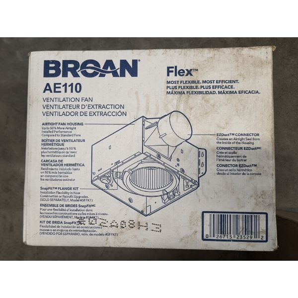 New! Broan AE110 Vent Fan