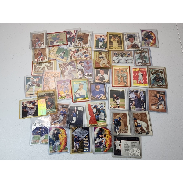 Large Lot of Assorted 90's Baseball Trading Cards, All in Protective Holders
