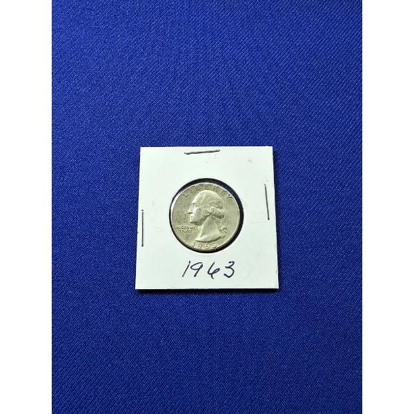 1963 Silver Washington Quarter - Excellent Condition - In Protective Sleeve