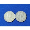 Image 1 : 2 Silver Coins: 1960- D Franklin Half Dollar & 1945- S Walking Liberty Half Dollar