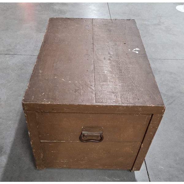 Vintage Handmade Solid Wood 36''x24''x24'' Trunk On Wheels -No Shipping Available