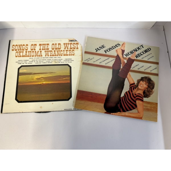 Jane Fonda Workout Record & Songs of the Old West Oklahoma Wranglers - Cumberland Records & Columbia