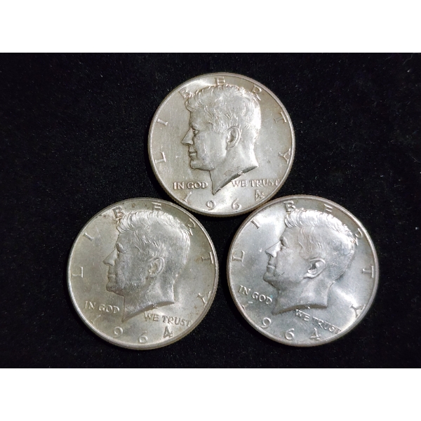 $1.50 Face Value in 90% Silver 1964 Kennedy Half Dollars
