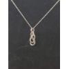 Image 7 : Stunning Sterling Silver Necklace & Diamond Pendant By Helzburg Diamonds - 3.5 Grams - About 20"