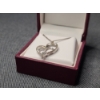 Image 5 : Sterling Silver Heart Necklace & White Sapphire Earring Set by Helzberg Diamonds W/ Warranty