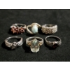 Image 2 : Gorgeous Sterling Silver Rings Ft. Assortment of Stunning Stones - Weighing Total of 20.7 Grams