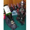 Image 1 : 2 Pc Wine Bottle Holders - Black Bear & Tin Man As Shown See Pics  Bottles Empty Included